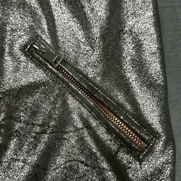 Zara Bomber Jacket, Shimmer Metallic, Zippered Pockets, Size XS - Picture 7 of 11